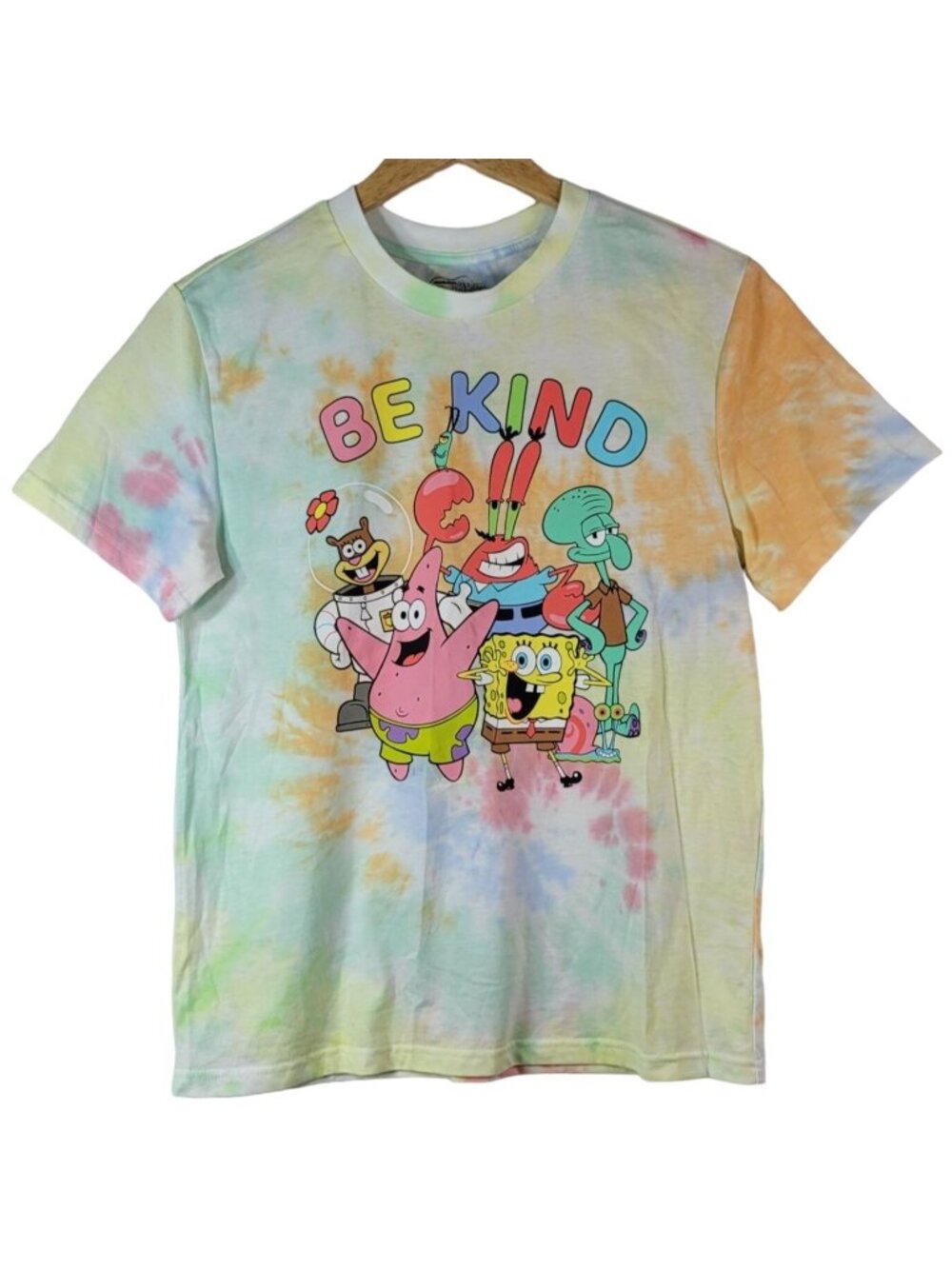 Nickelodeon Spongebob Squarepants Tie Dye T Shirt XS Short Sleeves Crew Be Kind